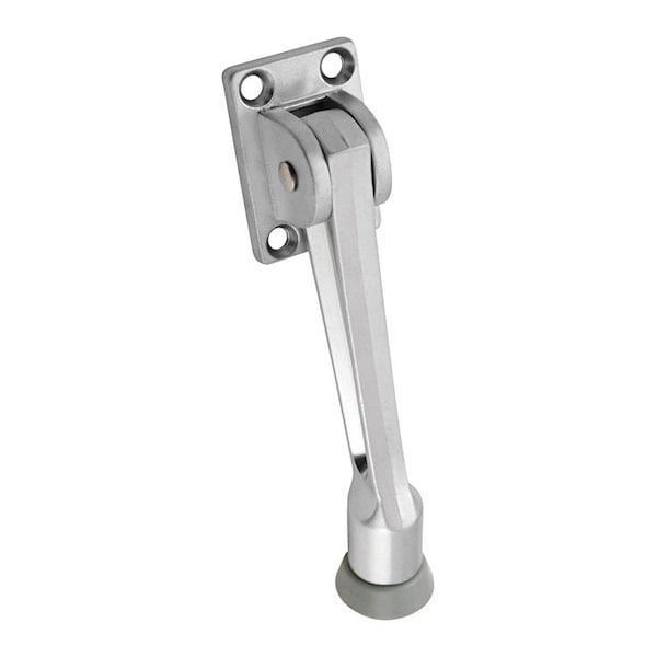 National Hardware National Hardware Zinc w/Rubber Tip Satin Chrome Silver Kick-Down Door Holder Mounts to door N273-557 - main